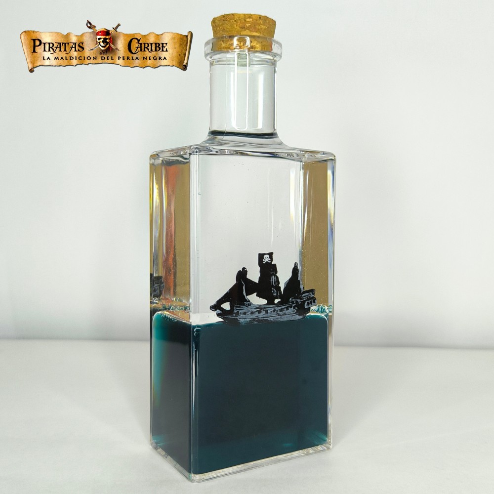 200110030009-1-BOTELLA_BARCO 3D _PERLA NEGRA_ PIRATAS DEL CARIBE-colección-adorno BOTELLA/BARCO INSUMERGIBLE "PERLA NEGRA" PIRATAS DEL CARIBE - Imagen 3